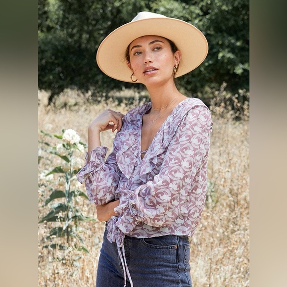 Rachell Pally Chiffon Eros Dove Print Top NEW - Picture 4 of 6